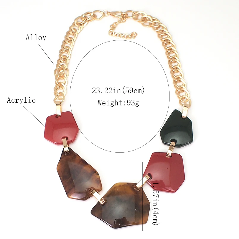 

Brand Fashion Irregular Acrylic Pendant Necklace For Women Geometric Statement Necklace Jewelry Gift Accessories