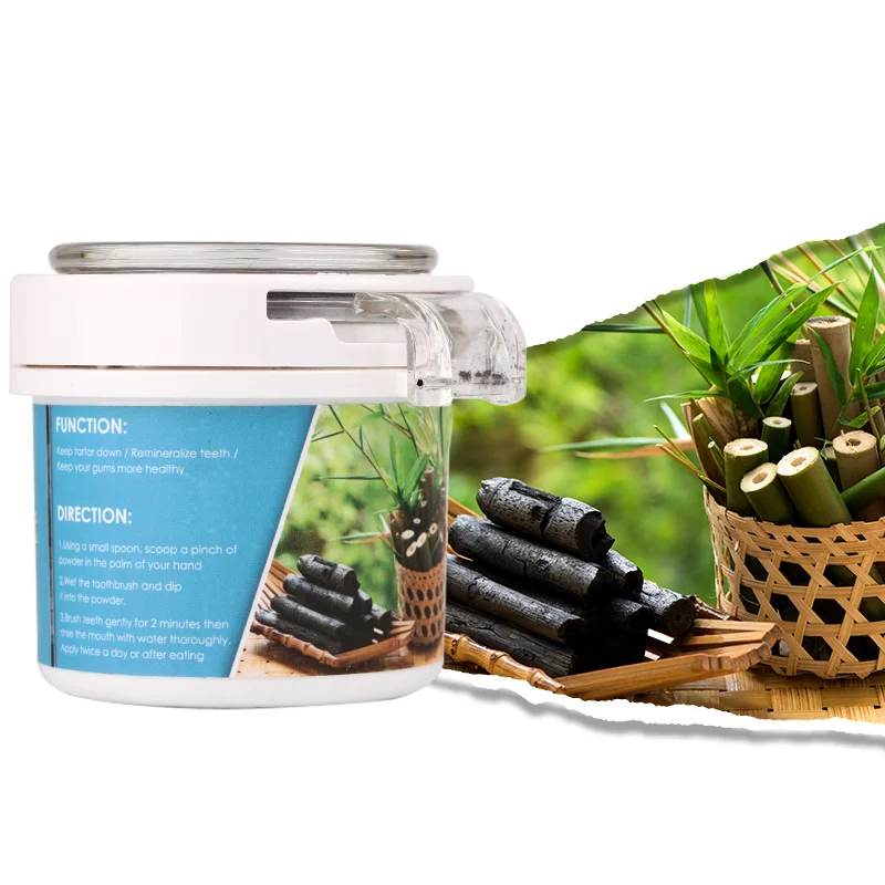 Порошок бамбукового угля для отбеливания зубов активированный