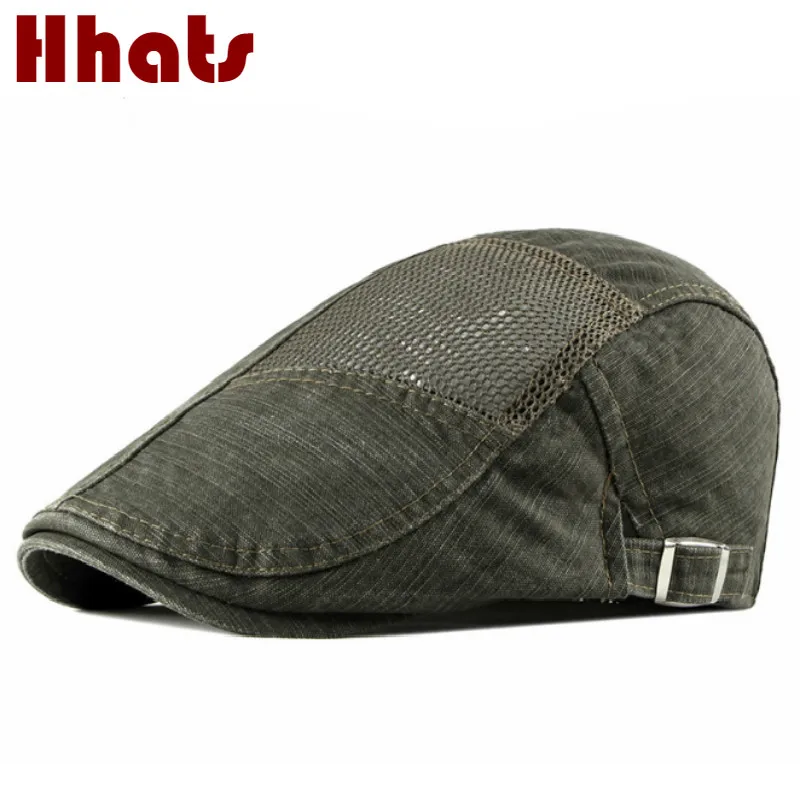 Хлопковая сетчатая кепка газетчика из плоского плюща дышащий берет для гольфа