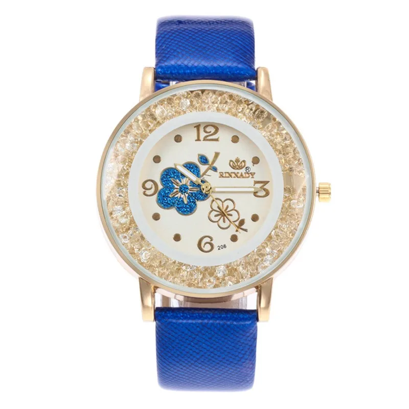 Fashion 2019 Simple Flower Inlaid Rhinestone Belt Watch Ladies Quartz Gift Wristwatch Clock High Quality WD | Наручные часы