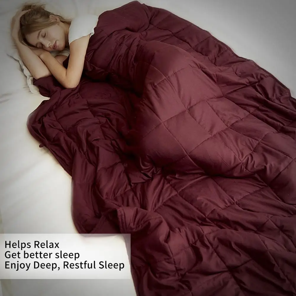 Merrrylife-Manta ponderada hecha con cuentas de vidrio, manta de gravedad para camas, presi&oacute;n corporal, c&oacute;moda, para dormir-2