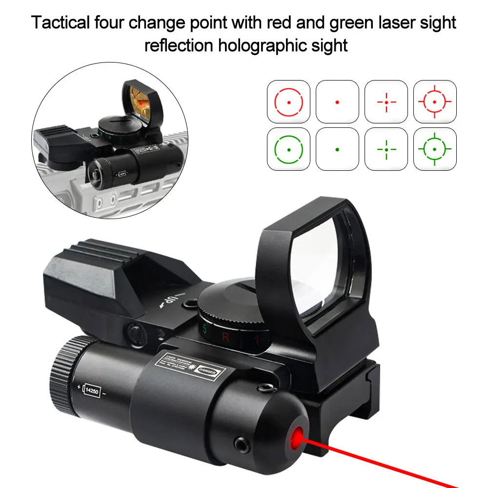 Tactical 10MOA Point Air Gun Red&ampGreen Hunting Dot Laser Rear Sight Reflection Holographic Optics Rifle Reticle Scope 20mm | Спорт и