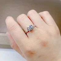 1 or 2 carat white diamond ring for women anillos de wedding silver color 925 jewelry bijoux femme s925 sterling silver ring