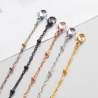 20pcslot stainless steel 5 colors clamp bead chain necklace satellite diy chains 2mm thickness for jewelry making