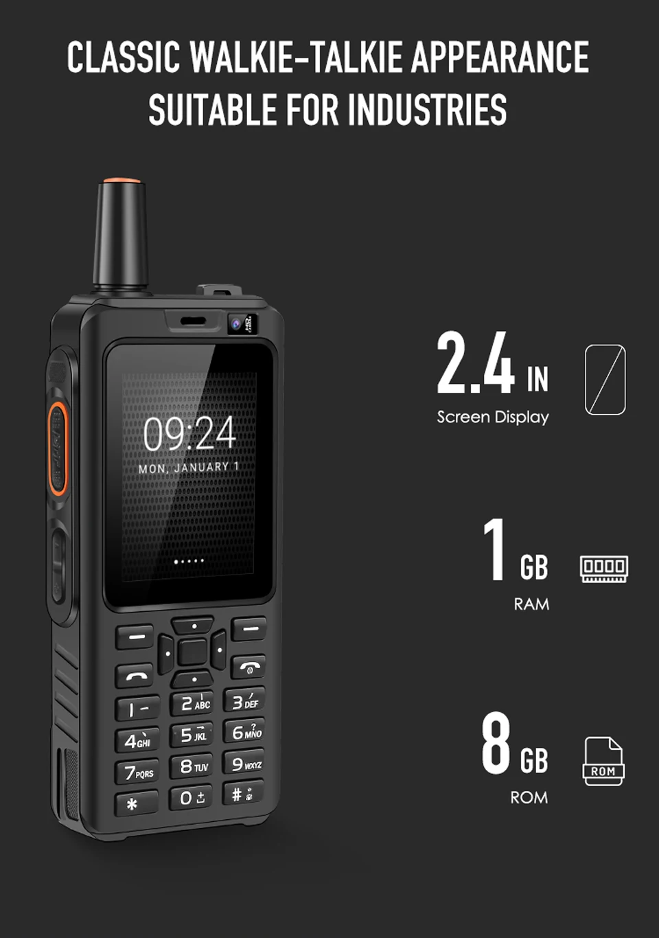 UNIWA Alps F40 Zello мобильный телефон-рация телефон IP65 Водонепроницаемый 2," сенсорный экран 4G LTE MTK6737M четырехъядерный 1 Гб+ 8 Гб Смартфон