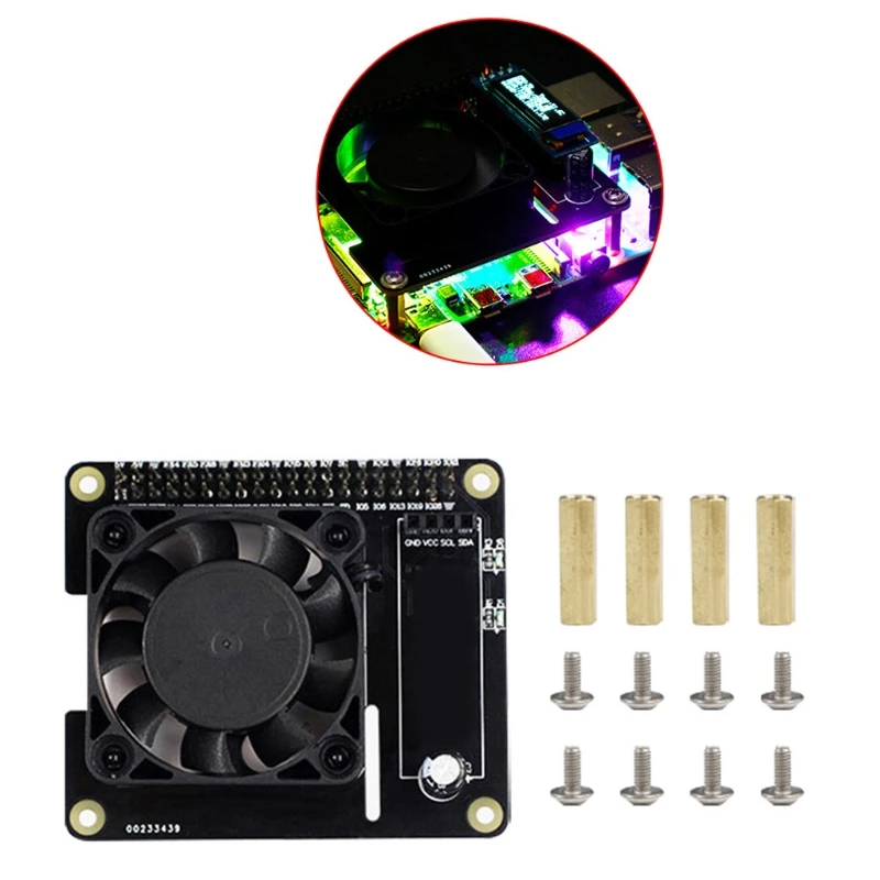 

Ice Cooling Fan Intelligent Speed Temperature Control Expansion Board CPU