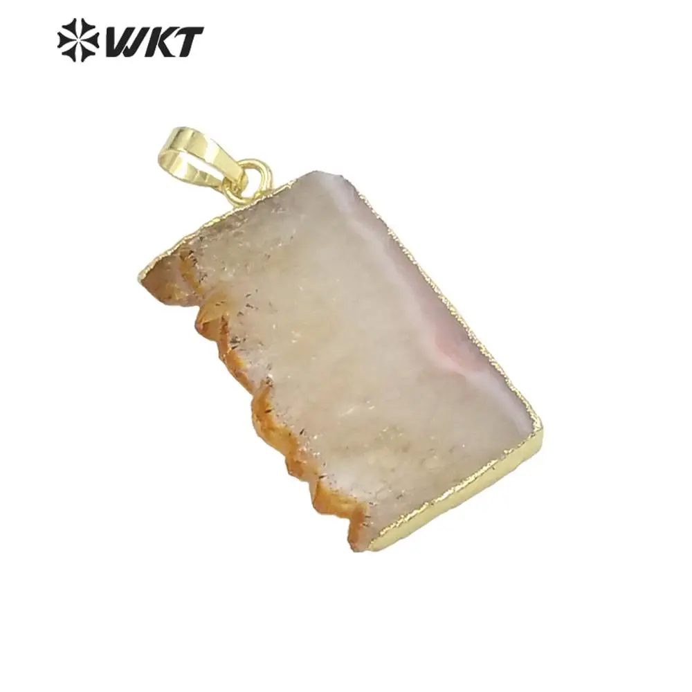 WT-P969 WKT натуральный желтый камень кулон с покрытыем цвета чистого 24 каратного