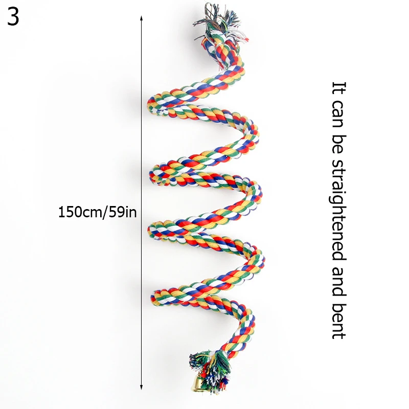 

Hanging Braided Stand Training Accessories Chew Colorful Budgie Chew Rope Climbing Bird Toy Parrot Rope Durable Cage Decoration