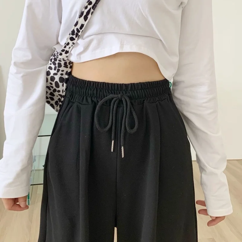 

Casual Pants Women Solid Simple Loose Casual Joggers Drawstring Harajuku Ulzzang Streetwear High Street Hip Hop Cool Thin Trendy