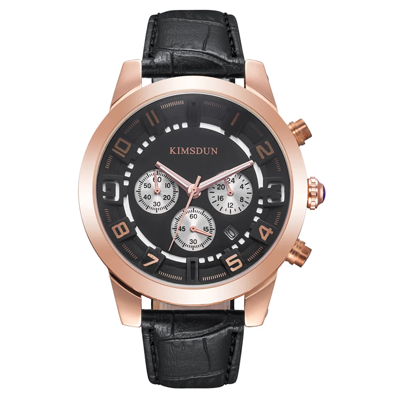KIMSDUN relojes 3D циферблат с гравировкой кварцевые часы в стиле кэжуал для мужчин s