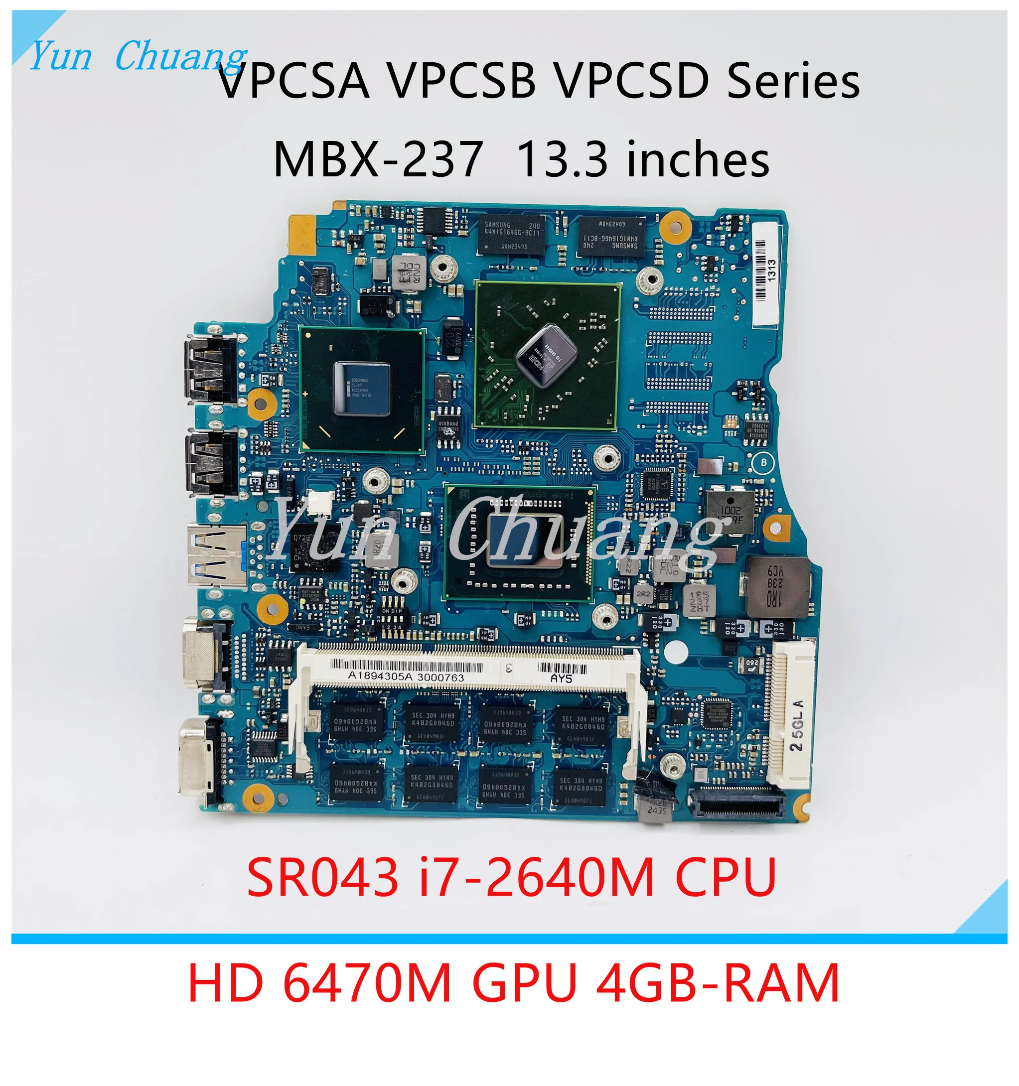 Материнская плата A1894305A A1846581A для ноутбука SONY VPCSA VPCSB VPCSD серии 13 3 дюймов