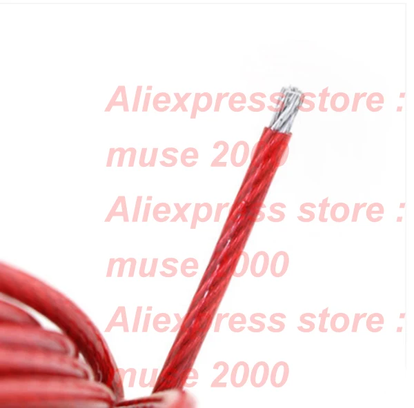 304 Стальная веревка 2 3 4 мм красные цветные из ПВХ пластика стальная с покрытием