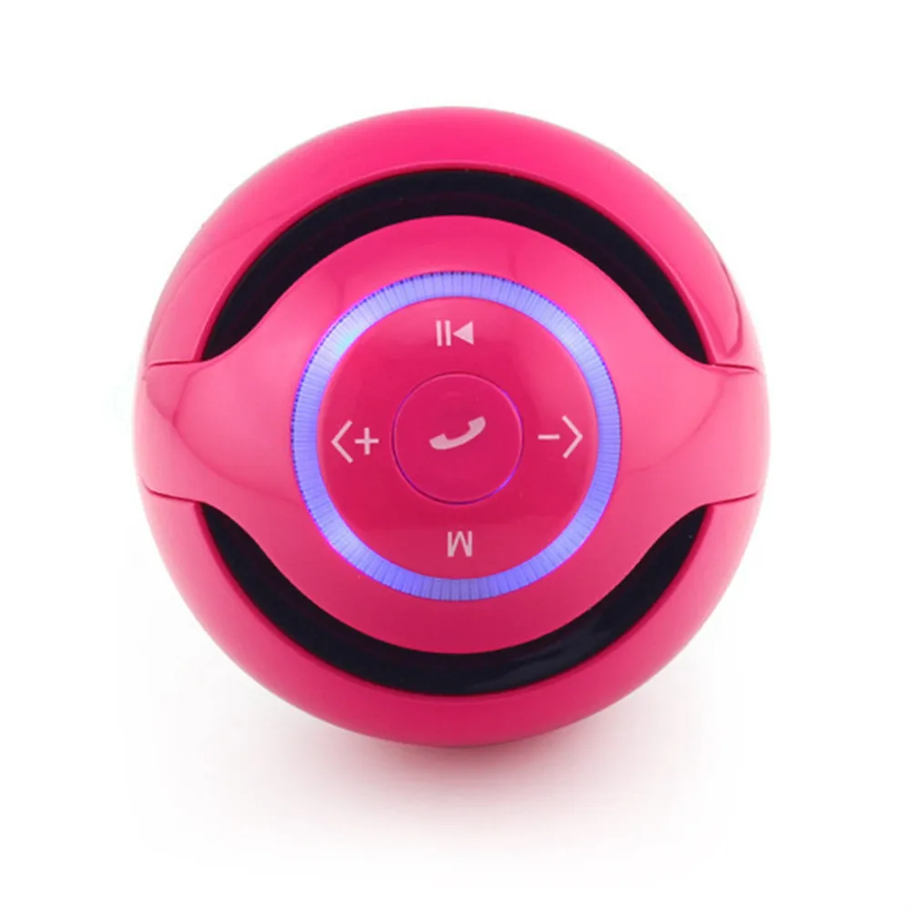Spherical wireless bluetooth speaker led light mini audio gift subwoofer portable hands-free calling circular card music player |