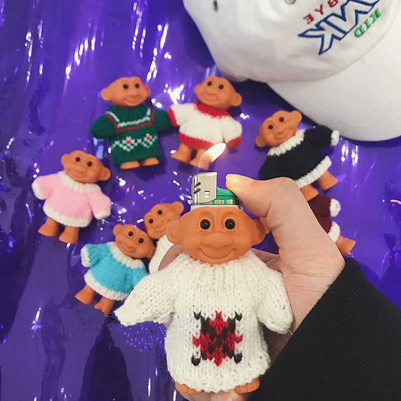 Забавная резиновая Зажигалка в стиле Харадзюку 7 см | Украшения и аксессуары