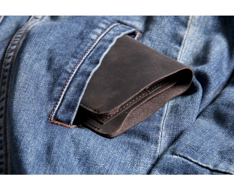 НАТУРАЛЬНАЯ КОЖА Oxhide зажим Винтажный Мужской держатель для карт