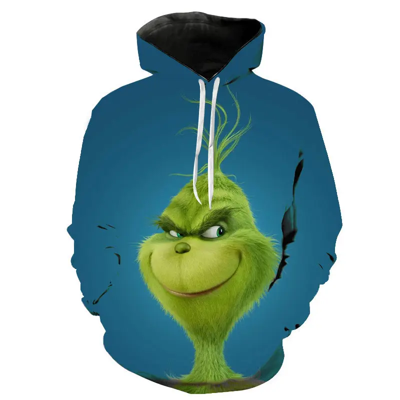 Модная толстовка с капюшоном The Grinch толстовки для мужчин женщин детей Shrek