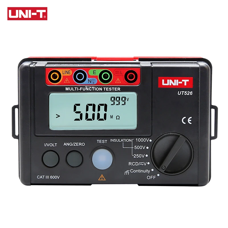 UNI-T UT522 526 Многофункциональный цифровой электрический счетчик Тестер электрической изоляции UT526 Измеритель сопротивления заземления+ испытательная машина УЗО
