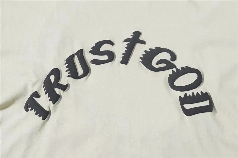 Футболка Мужская/женская с 3D эффектом пены уличная одежда надписью TRUST GOD Kanye West