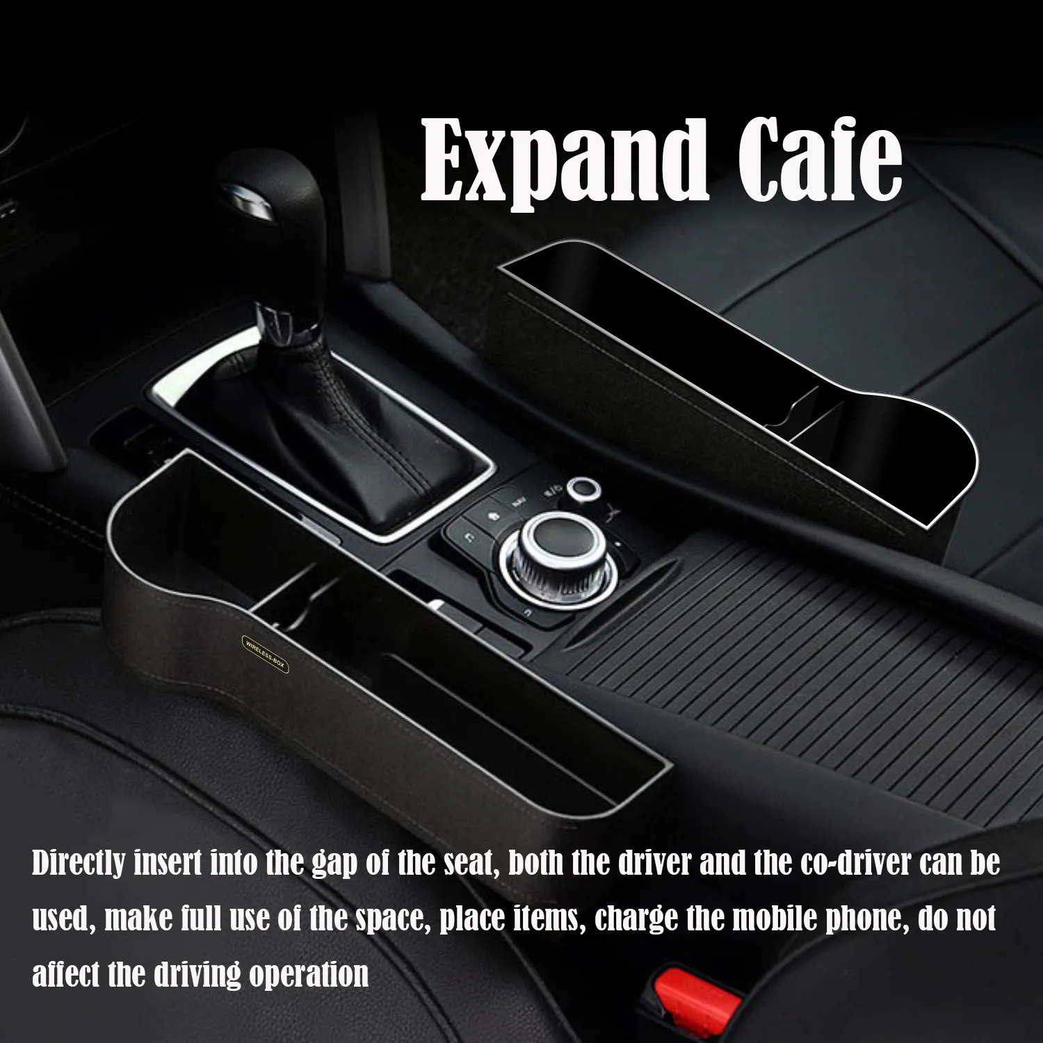 

Qi Wireless Car Charger For Iphone 8 Plus X XR Xs Max Car Seat Slit Gap Crevice Storage Box Orgainzer Charging Station Holder