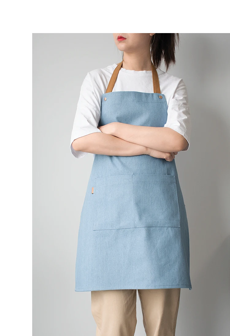 Джинсовый фартук в скандинавском стиле модная Домашняя одежда из чистого хлопка