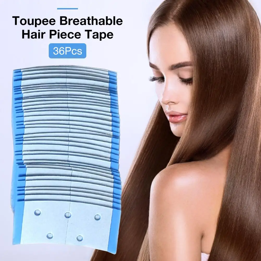36 шт./лот клейкая лента для волос синего цвета двусторонняя с отверстием