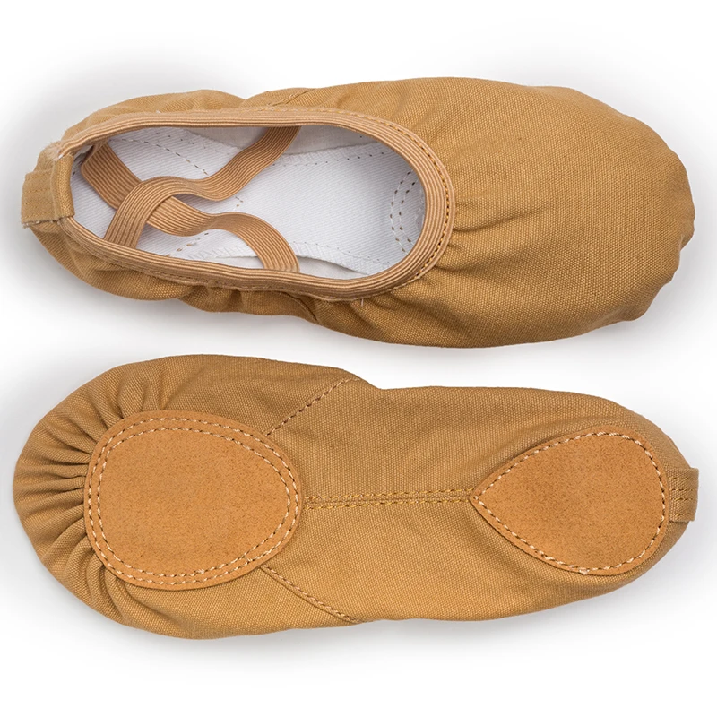 USHINE EU23-45 professional quality pink slippers canvas soft sole belly yoga gym ballet dance shoes girls woman man ballerina