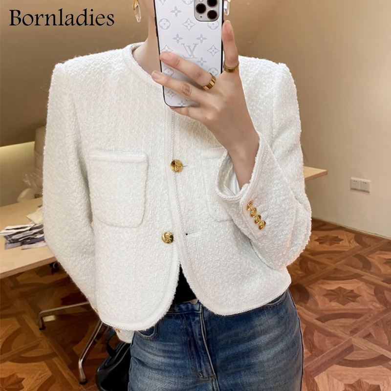 Bornladies шикарный свободный женский корейский Стильный короткий Блейзер осенний