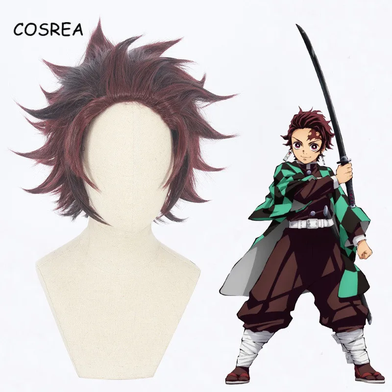 Demon Slayer kimetsu no yaiba Nezuko Tanjirou Agatsuma Zenitsu Tomioka Giyuu Inosuke Косплей парики