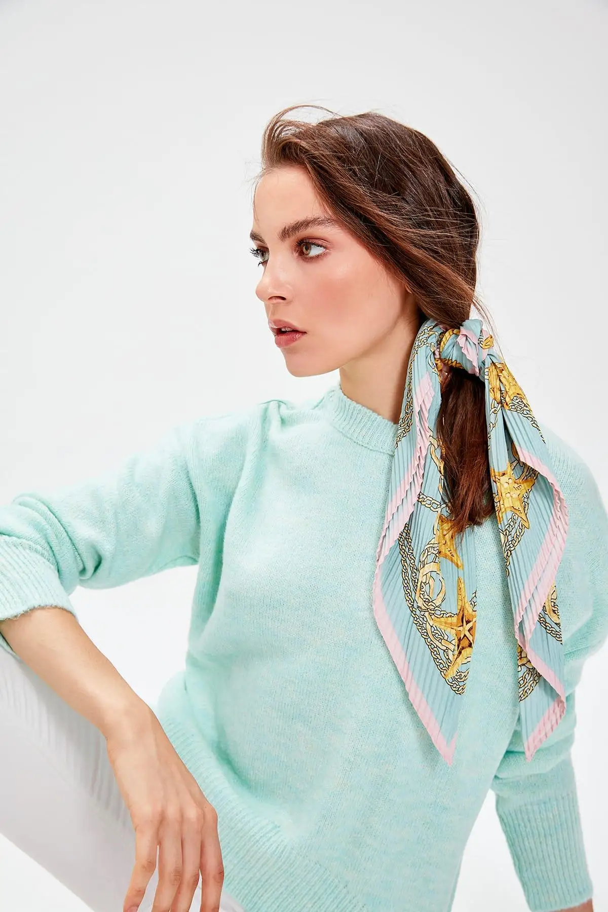 Trendyol мятный велосипед воротник свитер TWOAW20FV0140| |