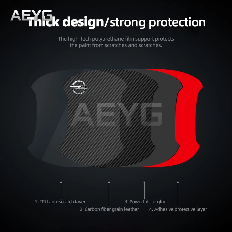 Автомобильная дверная ручка из углеродного волокна наклейка против царапин для