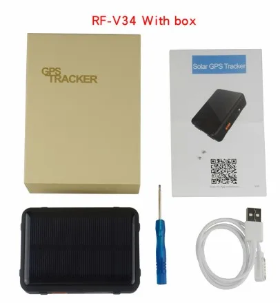 with box 9000 мАч солнечной энергии Овцы корова скот Смарт GPS трекер RF-V34 анти-Дистанционная сигнализация SOS низкая батарея сигнализация/SIM карта изменение - Цвет: with box