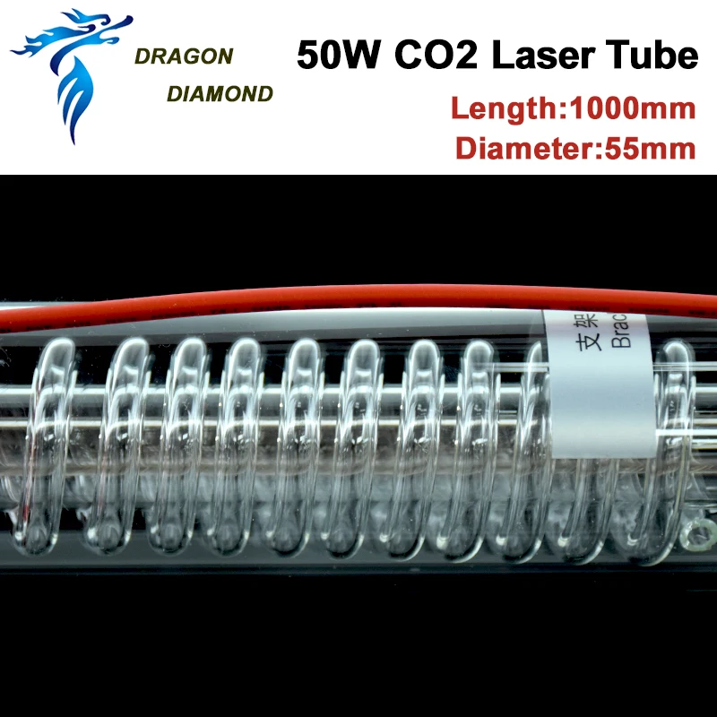 DRAGON DIAMOND 50 Вт-55 Вт Co2 лазерная трубка длиной 1000 мм диаметр 50 мм для CO2 лазерной гравировки и резки