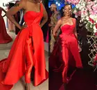 Африканские вечерние платья, комбинезон со съемным шлейфом 2022, красное пятно, милое, нигерийское платье для выпускного вечера, брючный костюм