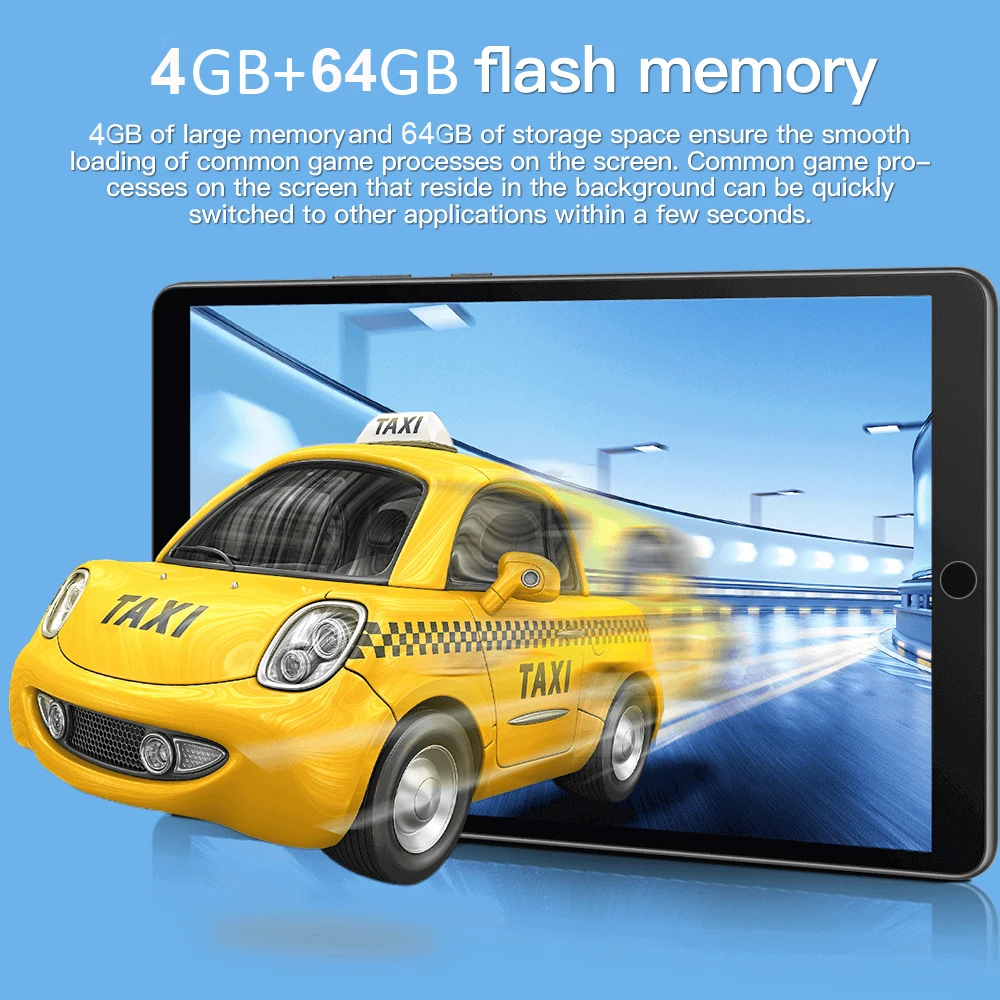 New 8 Inch Original Tablet Pc Google Play Android 9.0 Octa Core 3G Network Phone Call Tablets Bluetooth WiFi 4GB RAM 64GB ROM |