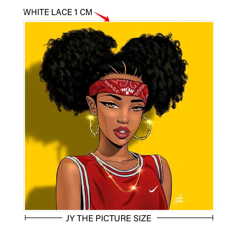 

Cute Cartoon African Girl Picture Sweet Home Decor Canvas Painting Wall Art Poster Pink Print For Baby Girl Bedroom Decor Gift