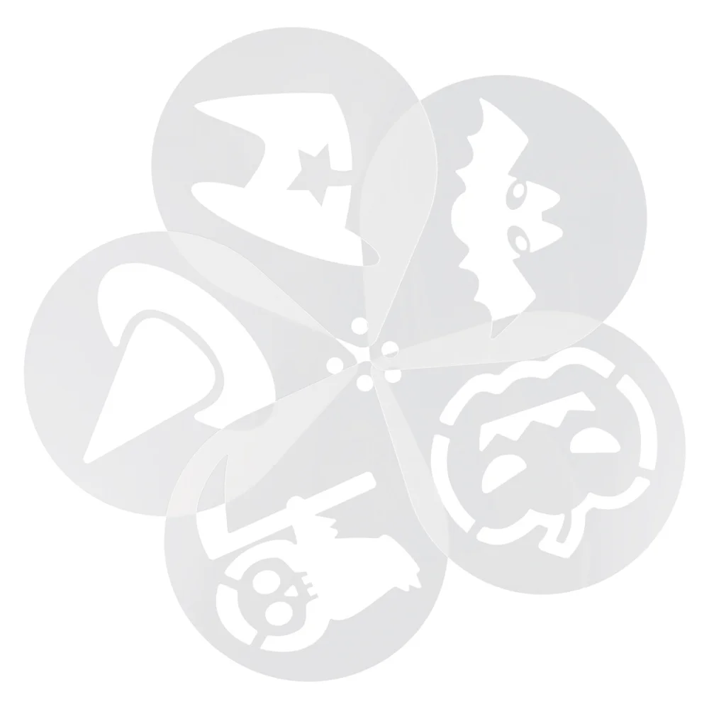 

12pcs Latte Art Stencils Plastic Creative Halloween Durable Coffee Art Stencils for Cupcake Coffee Cookies