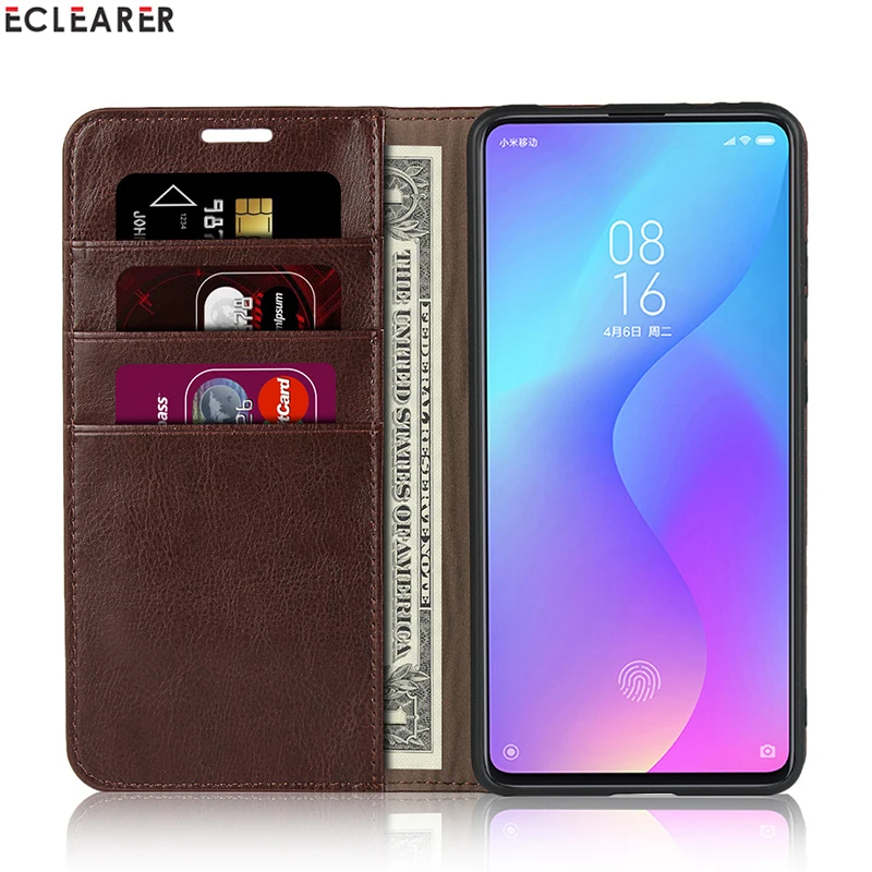 Чехол-Кошелек ECLEARER для Xiao mi Red mi K20/Pro, роскошный чехол из натуральной кожи для Xiaomi mi 9T mi 9 T/Pro, слоты для карт, откидной Чехол
