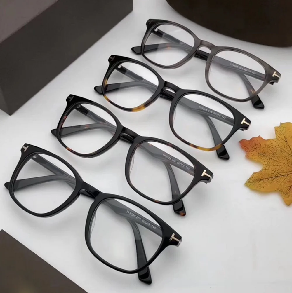 Квадратные ацетатные оправы TF5505 с оригинальным логотипом могут быть изготовлены