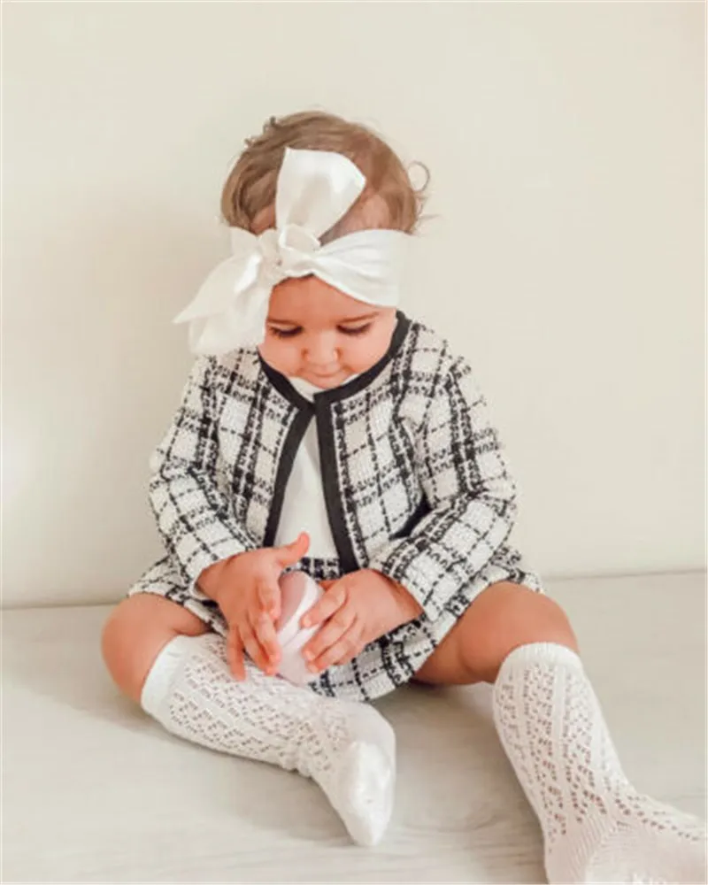Baby Girl Dress Birthday Kids Clothes Outfits Tutu Plaid Top 2-Piece Party Set | Детская одежда и обувь