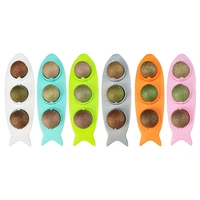 3pcs catnip wall ball cat toys edible licking balls natural silvervine rotatable treats kitten chewing cleaning teeth