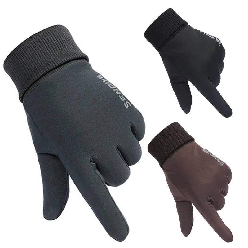 1 пара перчатки для велоспорта унисекс зимние с сенсорным экраном мягкая