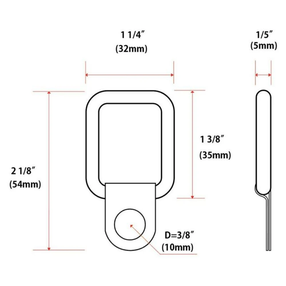 

Heavy duty D Ring Tie Downs Anti-rust For Jeep Wrangler Stainless Steel