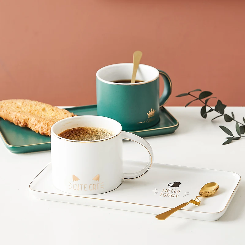 Классическая Роскошная чашка простая сделанная на заказ одноцветная зеленая