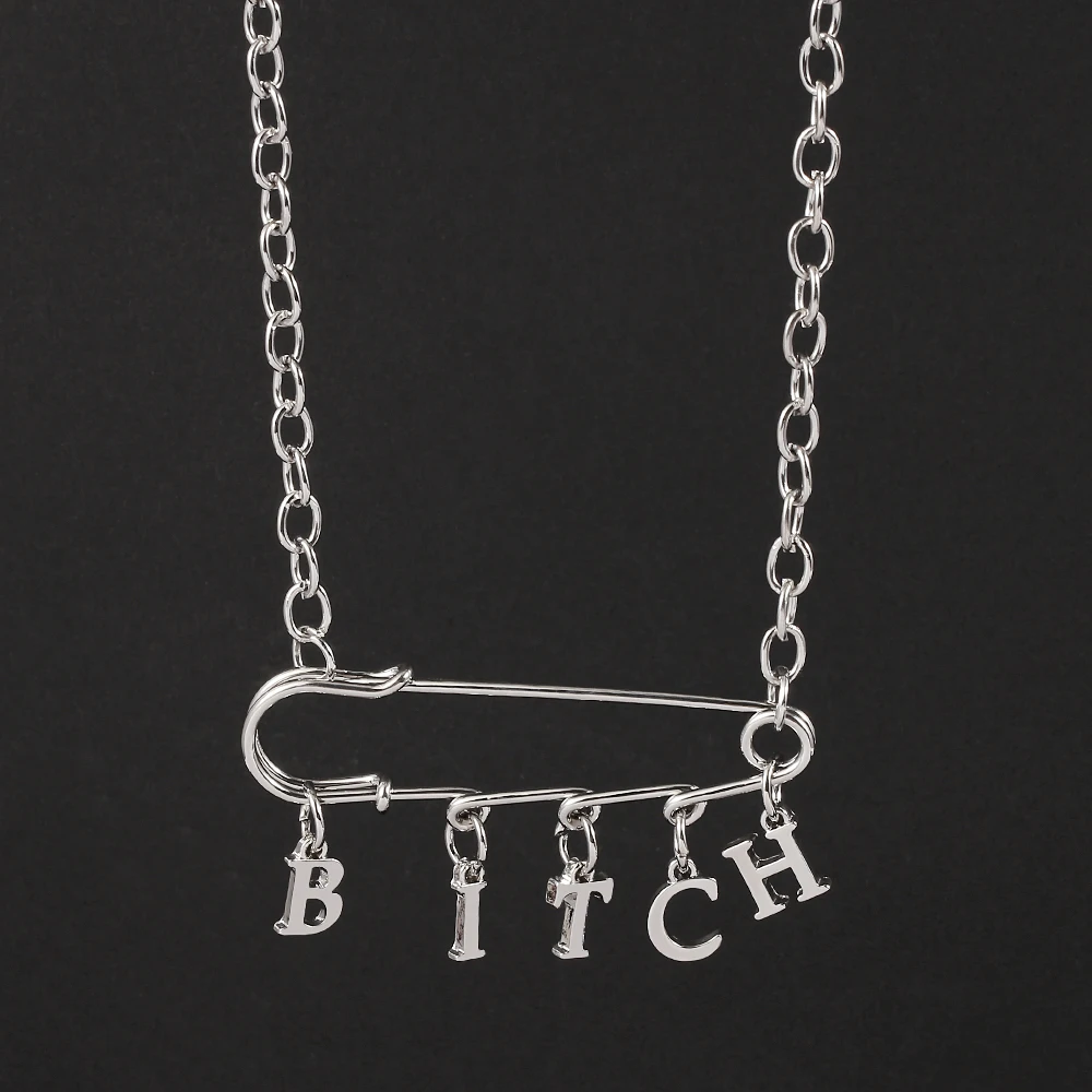 Новое Трендовое ожерелье с алфавитом и сукой серебряное Женское Ожерелье