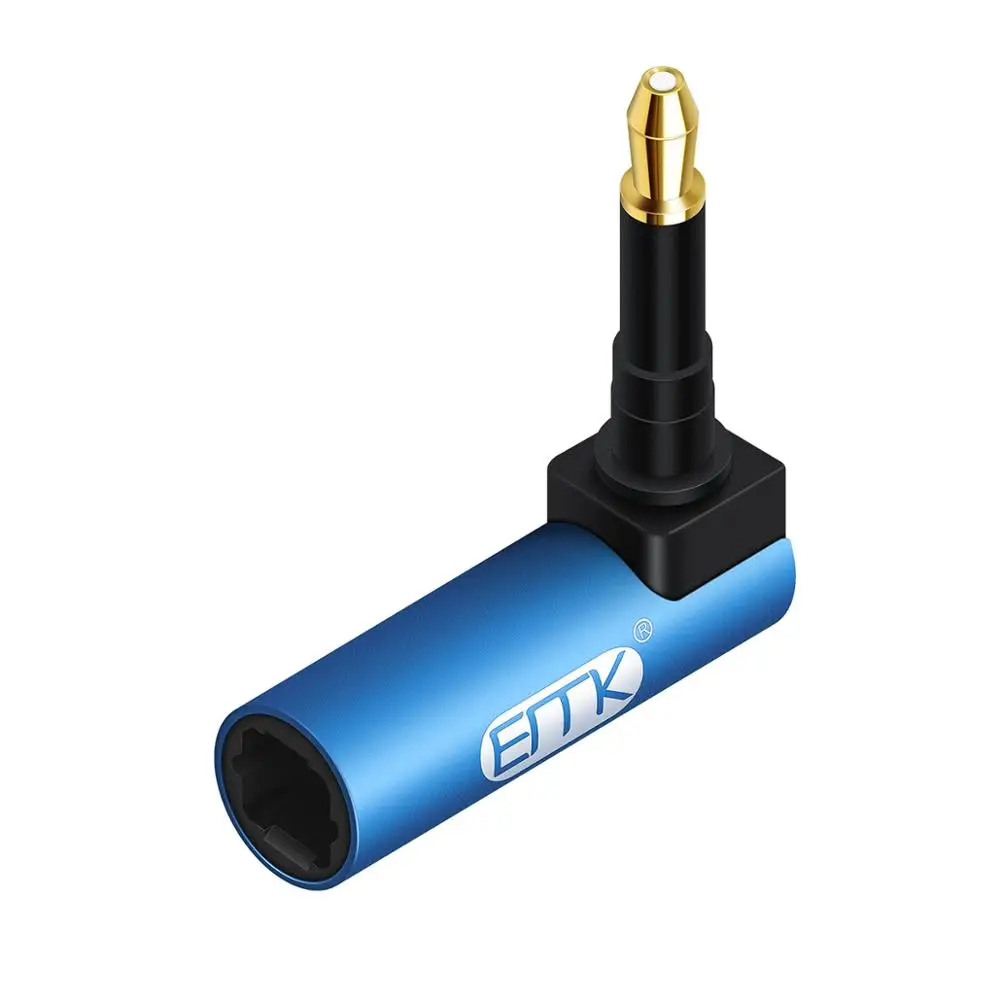 Фото Адаптер EMK Toslink для Mini Toslink, M/F, 3,5 мм, 90 градусов, прямоугольный, SPDIF, оптический аудиокабель, разъемы для Macbook, ТВ-приставки №4