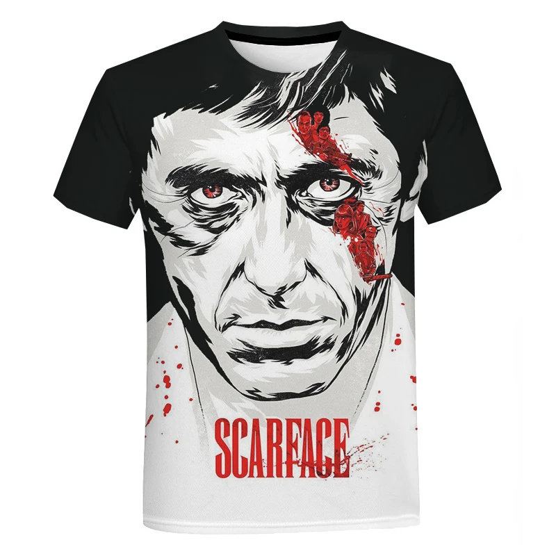 

New Scarface T-Shirt Movie Tony Montana 3D Printed Streetwear Men Women Casual Fashion O-Neck T Shirt Oversized Tees Tops Unisex