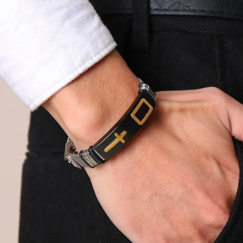 Браслеты из нержавеющей стали унисекс регулируемый сетчатый ремешок для