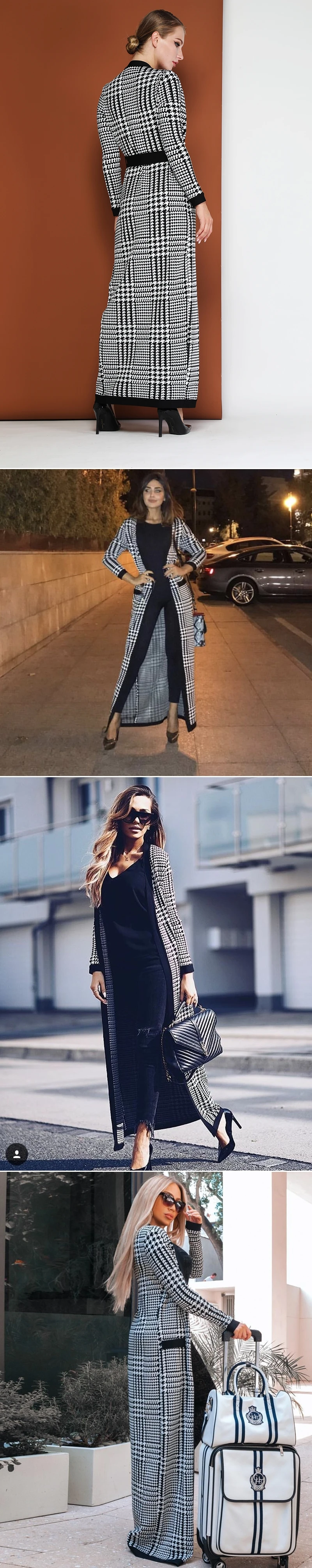 VC все HOT2020 Новая мода жаккард сексуальный Vneck с длинным рукавом пояса знаменитостей оптом женское пальто Длинная Куртка
