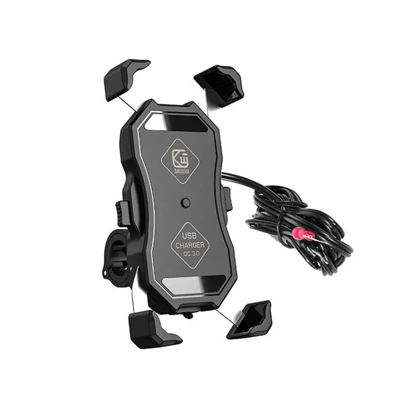 

2-In-1 Motorcycle Phone Holder Handlebar Mount QC3.0 Fast Charging USB Charger