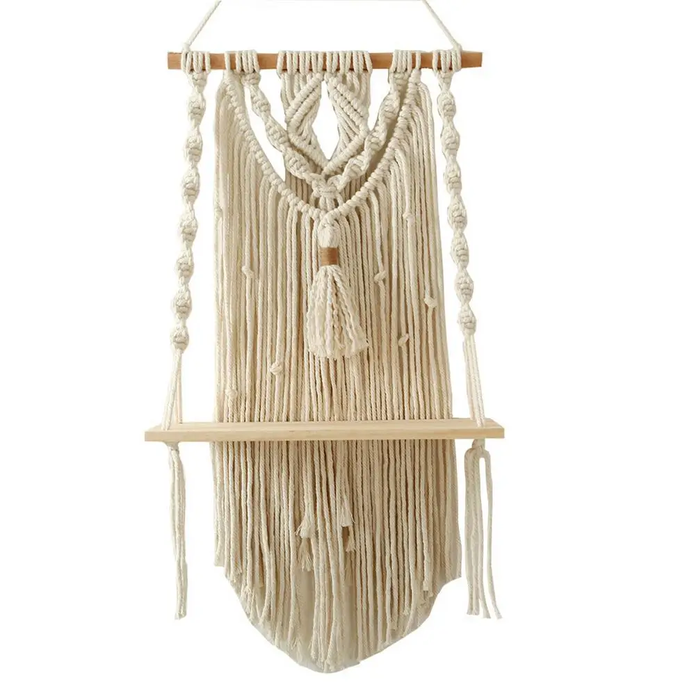 

Макраме настенный Hangin G полка ручной работы Boho декоративные плавающие полки для домашнего декора принадлежности для квартиры Вечерние